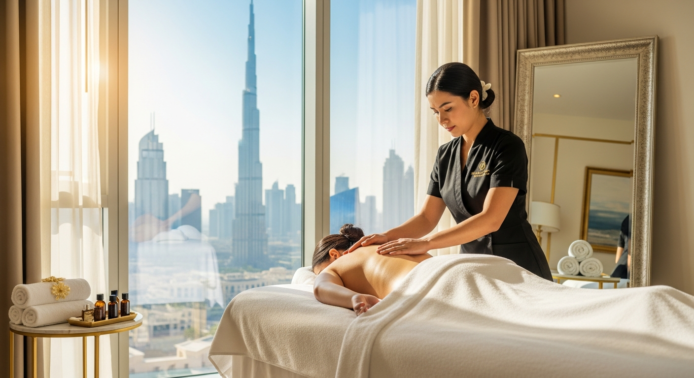 Relaxing home spa treatment ambiance
